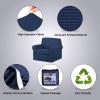 imageHVERSAILTEX 2 Piece Stretch Stylish Furniture CoverProtector Chair Covers for Living Room Soft with Elastic Bottom for Kids Spandex Jacquard Fabric Small ChecksChair BlackNavy
