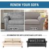 imageHVERSAILTEX 2 Piece Stretch Stylish Furniture CoverProtector Chair Covers for Living Room Soft with Elastic Bottom for Kids Spandex Jacquard Fabric Small ChecksChair BlackTaupe