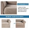 imageHVERSAILTEX 2 Piece Stretch Stylish Furniture CoverProtector Chair Covers for Living Room Soft with Elastic Bottom for Kids Spandex Jacquard Fabric Small ChecksChair BlackSand