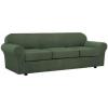 imageHVERSAILTEX 2 Piece Stretch Stylish Furniture CoverProtector Chair Covers for Living Room Soft with Elastic Bottom for Kids Spandex Jacquard Fabric Small ChecksChair BlackBronze Green