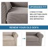 imageHVERSAILTEX 2 Piece Stretch Stylish Furniture CoverProtector Chair Covers for Living Room Soft with Elastic Bottom for Kids Spandex Jacquard Fabric Small ChecksChair BlackTaupe