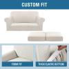 imageHVERSAILTEX 2 Piece Stretch Stylish Furniture CoverProtector Chair Covers for Living Room Soft with Elastic Bottom for Kids Spandex Jacquard Fabric Small ChecksChair BlackIvory