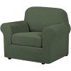 imageHVERSAILTEX 2 Piece Stretch Stylish Furniture CoverProtector Chair Covers for Living Room Soft with Elastic Bottom for Kids Spandex Jacquard Fabric Small ChecksChair BlackBronze Green