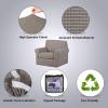imageHVERSAILTEX 2 Piece Stretch Stylish Furniture CoverProtector Chair Covers for Living Room Soft with Elastic Bottom for Kids Spandex Jacquard Fabric Small ChecksChair BlackTaupe
