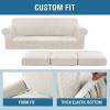 imageHVERSAILTEX 2 Piece Stretch Stylish Furniture CoverProtector Chair Covers for Living Room Soft with Elastic Bottom for Kids Spandex Jacquard Fabric Small ChecksChair BlackIvory
