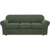 imageHVERSAILTEX 2 Piece Stretch Stylish Furniture CoverProtector Chair Covers for Living Room Soft with Elastic Bottom for Kids Spandex Jacquard Fabric Small ChecksChair BlackBronze Green