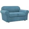 imageHVERSAILTEX 2 Piece Stretch Stylish Furniture CoverProtector Chair Covers for Living Room Soft with Elastic Bottom for Kids Spandex Jacquard Fabric Small ChecksChair BlackStorm Blue