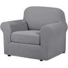 imageHVERSAILTEX 2 Piece Stretch Stylish Furniture CoverProtector Chair Covers for Living Room Soft with Elastic Bottom for Kids Spandex Jacquard Fabric Small ChecksChair BlackDove
