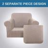 imageHVERSAILTEX 2 Piece Stretch Stylish Furniture CoverProtector Chair Covers for Living Room Soft with Elastic Bottom for Kids Spandex Jacquard Fabric Small ChecksChair BlackSand