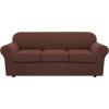 imageHVERSAILTEX 2 Piece Stretch Stylish Furniture CoverProtector Chair Covers for Living Room Soft with Elastic Bottom for Kids Spandex Jacquard Fabric Small ChecksChair BlackMacchiato