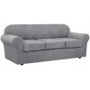 imageHVERSAILTEX 2 Piece Stretch Stylish Furniture CoverProtector Chair Covers for Living Room Soft with Elastic Bottom for Kids Spandex Jacquard Fabric Small ChecksChair BlackDove