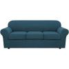 imageHVERSAILTEX 2 Piece Stretch Stylish Furniture CoverProtector Chair Covers for Living Room Soft with Elastic Bottom for Kids Spandex Jacquard Fabric Small ChecksChair BlackDeep Teal