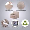 imageHVERSAILTEX 2 Piece Stretch Stylish Furniture CoverProtector Chair Covers for Living Room Soft with Elastic Bottom for Kids Spandex Jacquard Fabric Small ChecksChair BlackSand