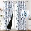 imageHVERSAILTEX Blackout Curtains for BedroomLiving Room Thermal Insulated Printed Curtain Drapes 63 Inches Long Energy Efficient Room Darkening Curtains Pair 2 Panels Vintage Floral Brown ampamp BlueBella Vista Indigo