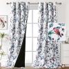 imageHVERSAILTEX Blackout Curtains for BedroomLiving Room Thermal Insulated Printed Curtain Drapes 63 Inches Long Energy Efficient Room Darkening Curtains Pair 2 Panels Vintage Floral Brown ampamp BlueWild Berry and Bird