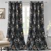 imageHVERSAILTEX Blackout Curtains for BedroomLiving Room Thermal Insulated Printed Curtain Drapes 63 Inches Long Energy Efficient Room Darkening Curtains Pair 2 Panels Vintage Floral Brown ampamp BlueVintage Brocade