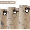 imageHVERSAILTEX Blackout Curtains for BedroomLiving Room Thermal Insulated Printed Curtain Drapes 63 Inches Long Energy Efficient Room Darkening Curtains Pair 2 Panels Vintage Floral Brown ampamp BlueTaupe Bird