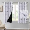 imageHVERSAILTEX Blackout Curtains for BedroomLiving Room Thermal Insulated Printed Curtain Drapes 63 Inches Long Energy Efficient Room Darkening Curtains Pair 2 Panels Vintage Floral Brown ampamp BlueMarble Dark Blue