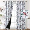 imageHVERSAILTEX Blackout Curtains for BedroomLiving Room Thermal Insulated Printed Curtain Drapes 63 Inches Long Energy Efficient Room Darkening Curtains Pair 2 Panels Vintage Floral Brown ampamp BlueWild Berry and Bird