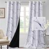 imageHVERSAILTEX Blackout Curtains for BedroomLiving Room Thermal Insulated Printed Curtain Drapes 63 Inches Long Energy Efficient Room Darkening Curtains Pair 2 Panels Vintage Floral Brown ampamp BlueMarble Dark Blue