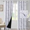 imageHVERSAILTEX Blackout Curtains for BedroomLiving Room Thermal Insulated Printed Curtain Drapes 63 Inches Long Energy Efficient Room Darkening Curtains Pair 2 Panels Vintage Floral Brown ampamp BlueMarble Dark Blue