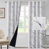 imageHVERSAILTEX Blackout Curtains for BedroomLiving Room Thermal Insulated Printed Curtain Drapes 63 Inches Long Energy Efficient Room Darkening Curtains Pair 2 Panels Vintage Floral Brown ampamp BlueMarble Grey