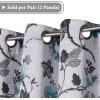 imageHVERSAILTEX Blackout Curtains for BedroomLiving Room Thermal Insulated Printed Curtain Drapes 63 Inches Long Energy Efficient Room Darkening Curtains Pair 2 Panels Vintage Floral Brown ampamp BlueGrey and Teal Floral