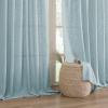 imageHVERSAILTEX Linen Curtains 108 Inch Length 2 Panels Set Thick Window Drape Semi Sheer Light Filtering Rod Pocket Back Tab Pinch Pleated Treatment Neutral Farmhouse Living Room 52x108Natural WhiteCloud Blue