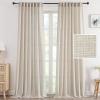 imageHVERSAILTEX Linen Curtains 108 Inch Length 2 Panels Set Thick Window Drape Semi Sheer Light Filtering Rod Pocket Back Tab Pinch Pleated Treatment Neutral Farmhouse Living Room 52x108Natural WhiteLinen