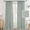 imageHVERSAILTEX Linen Curtains 108 Inch Length 2 Panels Set Thick Window Drape Semi Sheer Light Filtering Rod Pocket Back Tab Pinch Pleated Treatment Neutral Farmhouse Living Room 52x108Natural WhiteGreen Bay
