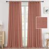 imageHVERSAILTEX Linen Curtains 108 Inch Length 2 Panels Set Thick Window Drape Semi Sheer Light Filtering Rod Pocket Back Tab Pinch Pleated Treatment Neutral Farmhouse Living Room 52x108Natural WhiteTerracotta