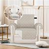 imageHVERSAILTEX Loveseat Couch Cover Reversible Couch Covers for 2 Cushion Couch Water Resistant Furniture Protector Cover with Elastic Strap for Pets KidsLoveseat GreyBeigePale OakBeige