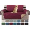 imageHVERSAILTEX Loveseat Couch Cover Reversible Couch Covers for 2 Cushion Couch Water Resistant Furniture Protector Cover with Elastic Strap for Pets KidsLoveseat GreyBeigeRedTan