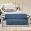 imageHVERSAILTEX Loveseat Couch Cover Reversible Couch Covers for 2 Cushion Couch Water Resistant Furniture Protector Cover with Elastic Strap for Pets KidsLoveseat GreyBeigeDark BlueBeige