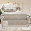 imageHVERSAILTEX Loveseat Couch Cover Reversible Couch Covers for 2 Cushion Couch Water Resistant Furniture Protector Cover with Elastic Strap for Pets KidsLoveseat GreyBeigeKhakiBeige