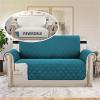 imageHVERSAILTEX Loveseat Couch Cover Reversible Couch Covers for 2 Cushion Couch Water Resistant Furniture Protector Cover with Elastic Strap for Pets KidsLoveseat GreyBeigeDark TealBeige