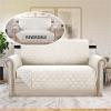 imageHVERSAILTEX Loveseat Couch Cover Reversible Couch Covers for 2 Cushion Couch Water Resistant Furniture Protector Cover with Elastic Strap for Pets KidsLoveseat GreyBeigeIvoryBeige