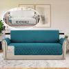 imageHVERSAILTEX Loveseat Couch Cover Reversible Couch Covers for 2 Cushion Couch Water Resistant Furniture Protector Cover with Elastic Strap for Pets KidsLoveseat GreyBeigeDark TealBeige