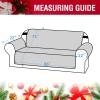 imageHVERSAILTEX Loveseat Couch Cover Reversible Couch Covers for 2 Cushion Couch Water Resistant Furniture Protector Cover with Elastic Strap for Pets KidsLoveseat GreyBeigeRed PoinsettiaBeige