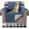 imageHVERSAILTEX Loveseat Couch Cover Reversible Couch Covers for 2 Cushion Couch Water Resistant Furniture Protector Cover with Elastic Strap for Pets KidsLoveseat GreyBeigeDark BlueBeige