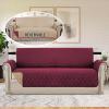 imageHVERSAILTEX Loveseat Couch Cover Reversible Couch Covers for 2 Cushion Couch Water Resistant Furniture Protector Cover with Elastic Strap for Pets KidsLoveseat GreyBeigeRedTan