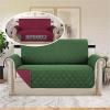 imageHVERSAILTEX Loveseat Couch Cover Reversible Couch Covers for 2 Cushion Couch Water Resistant Furniture Protector Cover with Elastic Strap for Pets KidsLoveseat GreyBeigeChristmas GreenChristmas Red
