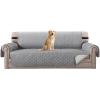 imageHVERSAILTEX Loveseat Couch Cover Reversible Couch Covers for 2 Cushion Couch Water Resistant Furniture Protector Cover with Elastic Strap for Pets KidsLoveseat GreyBeigeLight GreyBeige
