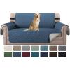 imageHVERSAILTEX Loveseat Couch Cover Reversible Couch Covers for 2 Cushion Couch Water Resistant Furniture Protector Cover with Elastic Strap for Pets KidsLoveseat GreyBeigeDark BlueBeige