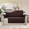 imageHVERSAILTEX Loveseat Couch Cover Reversible Couch Covers for 2 Cushion Couch Water Resistant Furniture Protector Cover with Elastic Strap for Pets KidsLoveseat GreyBeigeBrownBeige