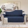 imageHVERSAILTEX Loveseat Couch Cover Reversible Couch Covers for 2 Cushion Couch Water Resistant Furniture Protector Cover with Elastic Strap for Pets KidsLoveseat GreyBeigeNavyBeige