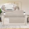 imageHVERSAILTEX Loveseat Couch Cover Reversible Couch Covers for 2 Cushion Couch Water Resistant Furniture Protector Cover with Elastic Strap for Pets KidsLoveseat GreyBeigePale OakBeige