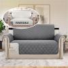imageHVERSAILTEX Loveseat Couch Cover Reversible Couch Covers for 2 Cushion Couch Water Resistant Furniture Protector Cover with Elastic Strap for Pets KidsLoveseat GreyBeigeGreyBeige