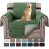 imageHVERSAILTEX Loveseat Couch Cover Reversible Couch Covers for 2 Cushion Couch Water Resistant Furniture Protector Cover with Elastic Strap for Pets KidsLoveseat GreyBeigeChristmas GreenBeige