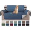 imageHVERSAILTEX Loveseat Couch Cover Reversible Couch Covers for 2 Cushion Couch Water Resistant Furniture Protector Cover with Elastic Strap for Pets KidsLoveseat GreyBeigeDark BlueBeige